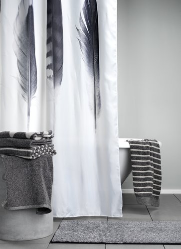 Zasłona prysznicowa TOTRA 150x200 czarny/biały