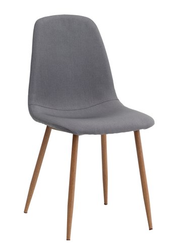 Sandalye JONSTRUP gri kumaş/meşe rengi