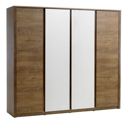 Garde-robe VEDDE 220x197 a/miroir chêne