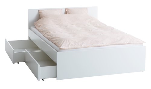 Bedframe LIMFJORDEN 140x200 wit