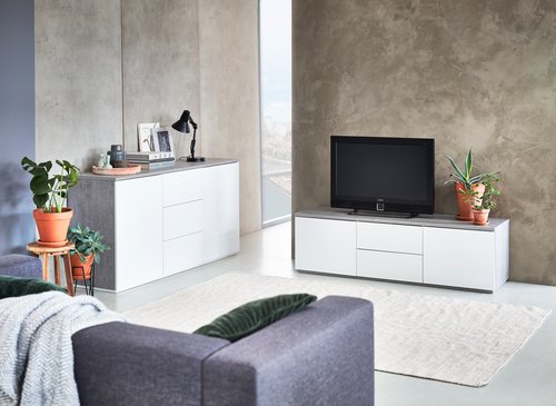TV-meubel JERNVED beton/hoogglans