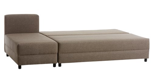Καναπές-κρεβάτι με σεζλόνγκ HAMPEN καφέ/μπεζ