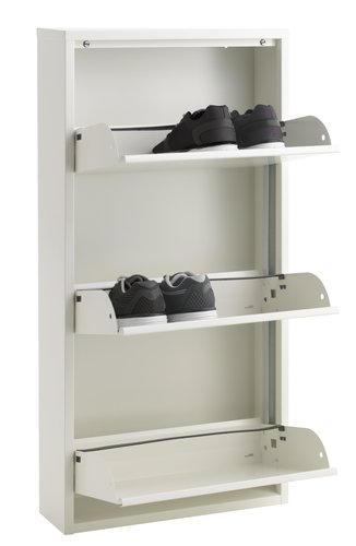Skoskåp HALLENSLEV 3 fack vit JYSK Skoskåp HALLENSLEV 3 fack vit JYSK