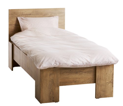 Bed frame VEDDE 90x200 incl. slats wild oak