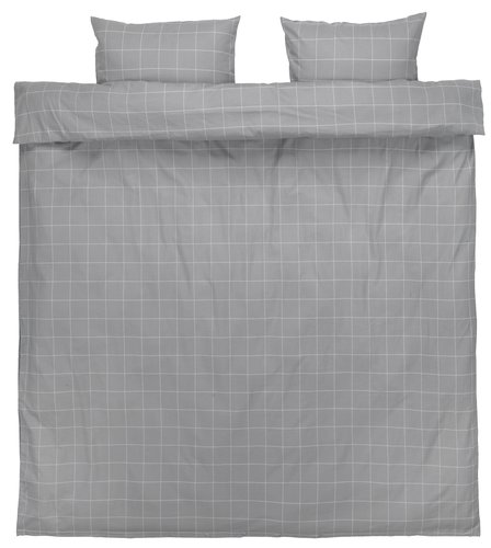 Flannel duvet cover set THERESA Double grey
