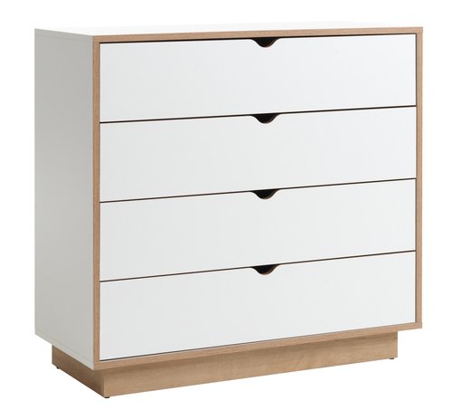 Bureau 1 porte 4 tiroirs blanc Newport