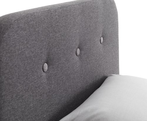 Ліжко KONGSBERG 90x200см сірий тканина