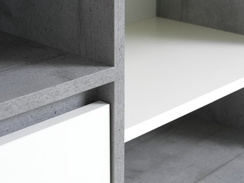 Sideboard BILLUND 1 door white/concrete