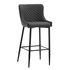 Bar stool PEBRINGE with backrest grey fabric/black | JYSK