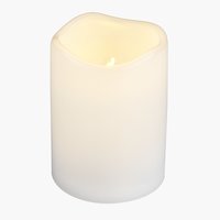 Vela grossa SOREN Ø7xA12cm branco c/LED