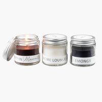 Scented candle PAUL glass w/lid assorted