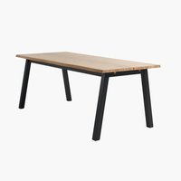 Table SKOVLUNDE 90x200 chêne naturel/noir