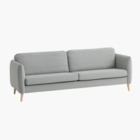Sofa AARHUS 3-seter lys grå stoff
