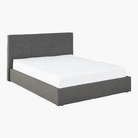 Estrutura cama ALNOR 180x200 cinz/preto