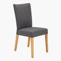 Cadeira jantar NORDRUP tecido cinzento/natural