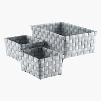 Basket STINUS grey 3 pieces