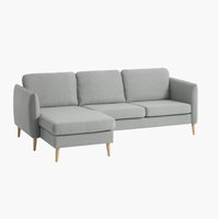 Bank AARHUS chaise longue links lichtgrijs