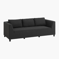 Lounge-Sofa ODDE 3 Personen wetterbeständig dunkelgrau