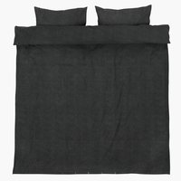 Parure de lit Flanelle VITA 240x220 gris foncé