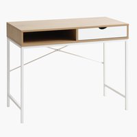 Bureau TRAPPEDAL 48x95 1 lade eiken kleur/wit