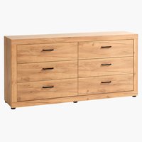 Credenza LINTRUP 2 ante 3 cassetti color rovere