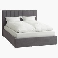 Ліжко AGERFELD 140x200см т.сірий тканина