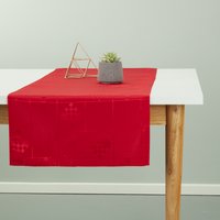 DII Runner Da Tavola In Cotone 14x72 Pollici - Colore Rosso Granaio, 100% Cotone