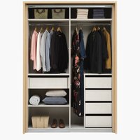 SALTOV wardrobe 150 w/frame+acc. oak