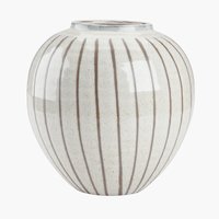 Vase SOFUS Ø21xH21cm weiß/braun