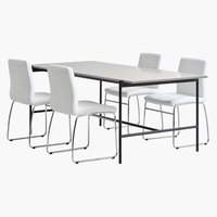 TERSLEV L200 Tisch + 4 HAMMEL Stühle weiß