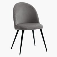Cadeira de jantar KOKKEDAL veludo cinzento/preto