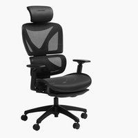 Cadeira gaming GERLEV preto com suporte para pernas