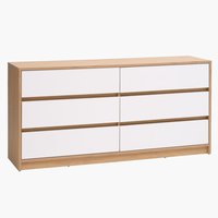 Cassettiera 3+3 cass. BILLUND bianco/rov