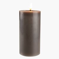 LED candle AMEGREEN D8xH15cm grey
