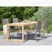 EBBESKOV D196 stół tek + 4 GUDHJEM krzesło naturalny