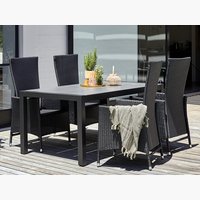 HAGEN H160 asztal szürke + 4 SKIVE szék fekete