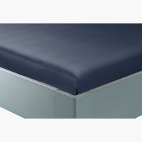 Satin-Bettlaken SANDRA 150x250cm blau