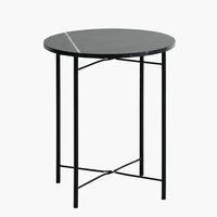 Sivupöytä TURUP Ø40 musta marmori/musta