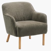 Кресло BREDAL текстил цвят маслина/дъб