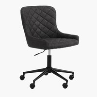 Καρέκλα γραφείου PEBRINGE σκούρο γκρι ύφασμα/μαύρο