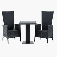 THY C60 mesa + 2 SKIVE cadeiras preto