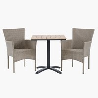 HOBRO H70 asztal + 2 AIDT szék natúr