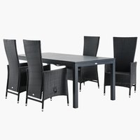 VATTRUP L206/319 Tisch + 4 SKIVE Stuhl schwarz