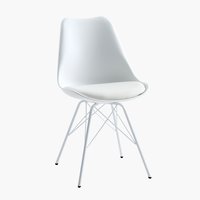 Jedálenská stolička KLARUP biela koženka/biela