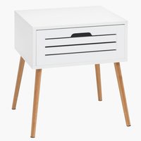 Bedside table BROBY 1 drawer bamboo color/white