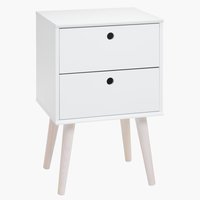 Bedside table OPLEV 2 drawers white/pine