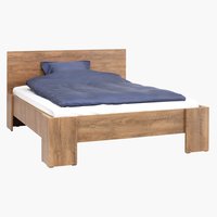 Estructura cama HASLEV 135x190 almacenaje tela gris oscuro