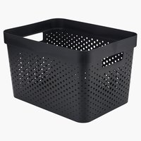 Black plastic on sale storage baskets