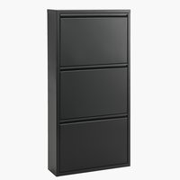 Shoe cabinet HALLENSLEV 3 compartments black