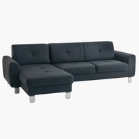 Sofa DAMHALE Chaiselongue schwarz